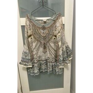 Camilla Silk A Line Frill Breakfast With Silvia Large Dress Tunic Top